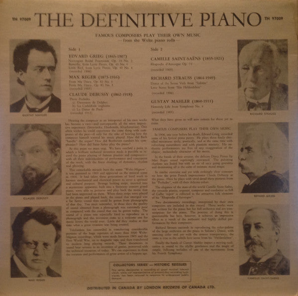 Various : The Definitive Piano (Famous Composers Play Their Own Music) (LP, Comp)