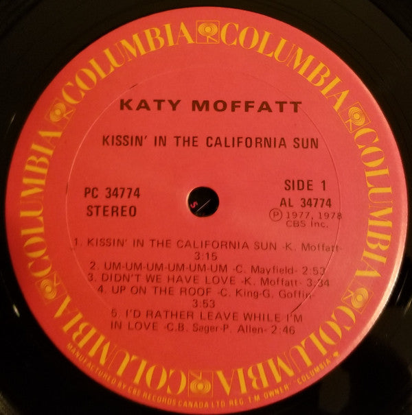 Katy Moffatt : Kissin' In The California Sun (LP, Album)