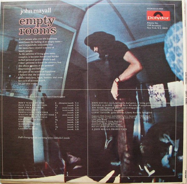 John Mayall : Empty Rooms (LP, Album, Mon)