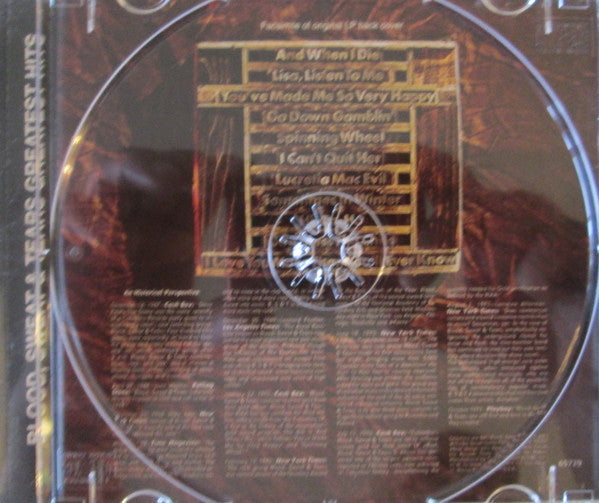 Blood, Sweat And Tears : Blood, Sweat And Tears Greatest Hits (CD, Comp, RE, RM)