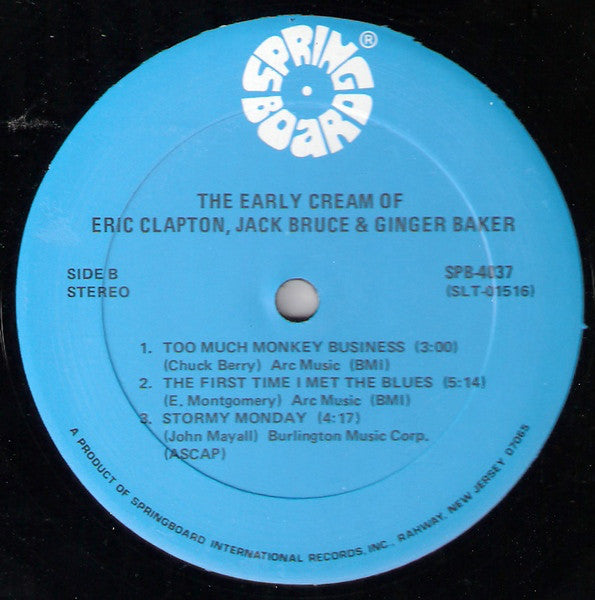 Eric Clapton / Jack Bruce / Ginger Baker : The Early Cream Of Eric Clapton, Jack Bruce & Ginger Baker (LP, Comp)