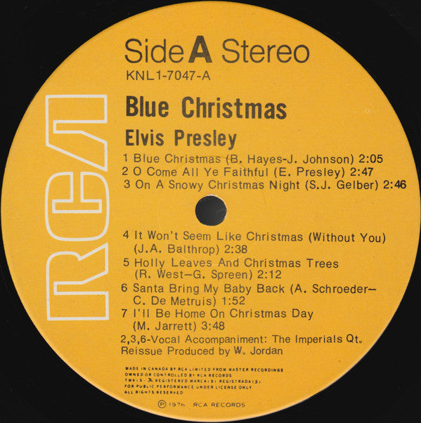 Elvis Presley : Blue Christmas (LP, Comp, RE)