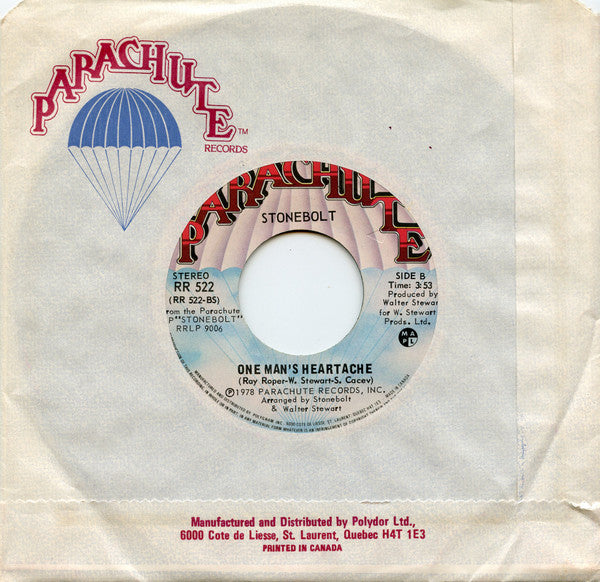 Stonebolt : Was It You / One Man's Heartache (7", Single, Qua)