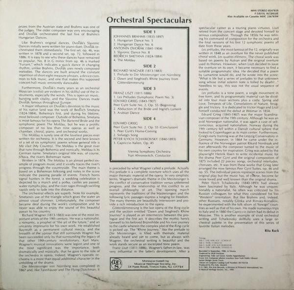 Wiener Symphoniker, Yuri Ahronovitch : Orchestral Spectaculars - Works By Tchaikovsky, Brahms, Wagner, Dvořák, Liszt, Others (2xLP)