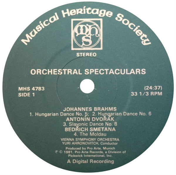 Wiener Symphoniker, Yuri Ahronovitch : Orchestral Spectaculars - Works By Tchaikovsky, Brahms, Wagner, Dvořák, Liszt, Others (2xLP)