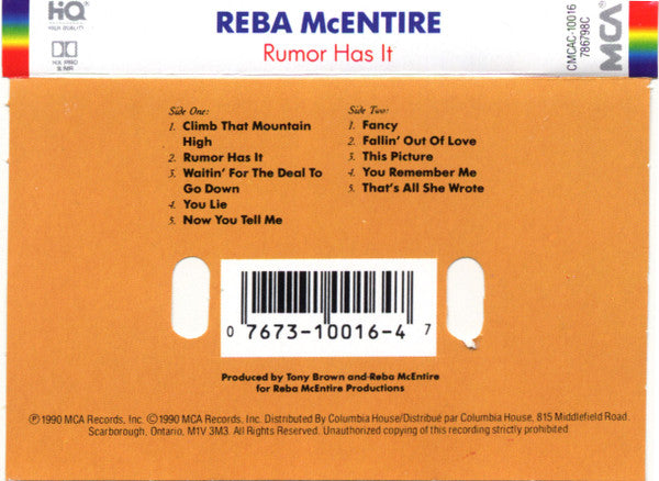 Reba McEntire : Rumor Has It (Cass, Album, Club, RE, Dol)