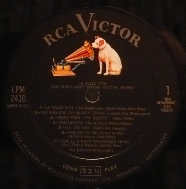 Ray Ellis And His Orchestra : La Dolce Vita And Other Great Motion Picture Themes (LP, Album, Mono)