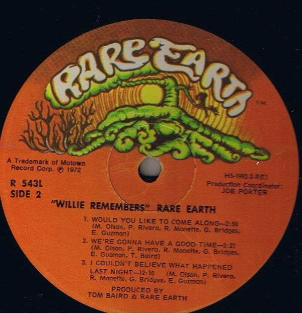 Rare Earth : Willie Remembers (LP, Album)