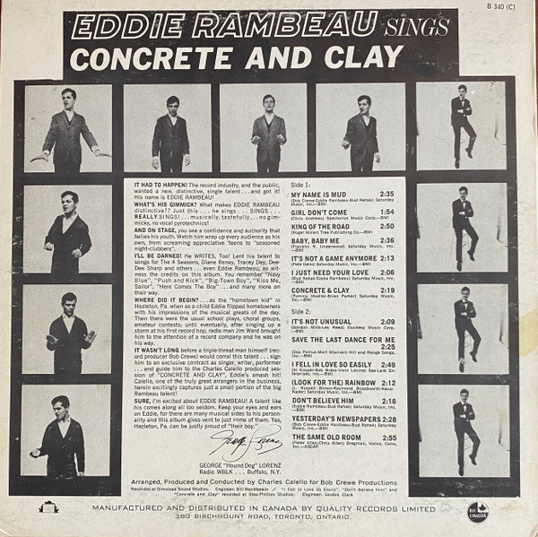 Eddie Rambeau : Sings Concrete And Clay (LP)