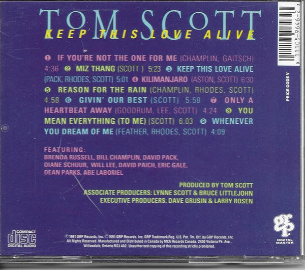 Tom Scott : Keep This Love Alive (CD, Album)