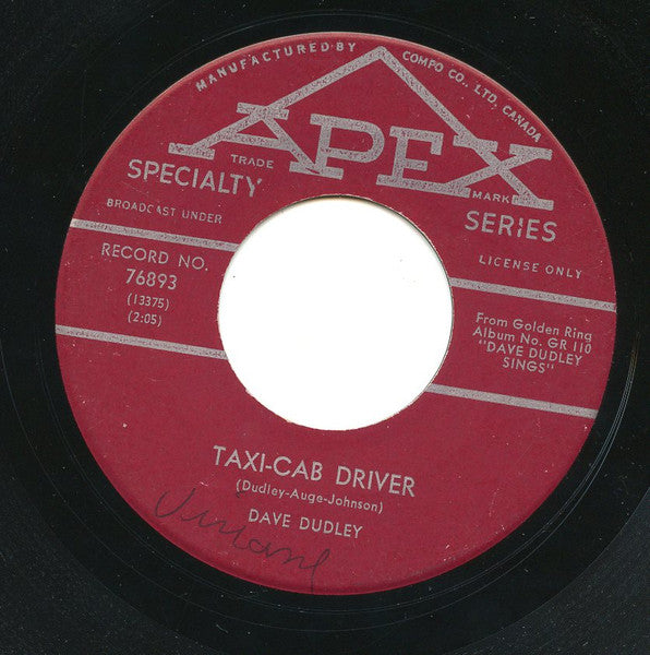 Dave Dudley : Last Day In The Mines / Taxi-Cab Driver (7", Single)
