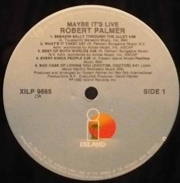 Robert Palmer : Maybe It's Live (LP, Album)