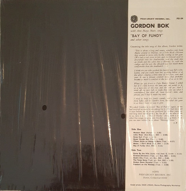 Gordon Bok : Bay Of Fundy (LP, Album, RE, Eur)