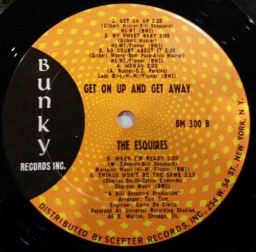 The Esquires : Get On Up And Get Away (LP, Album, Mono)