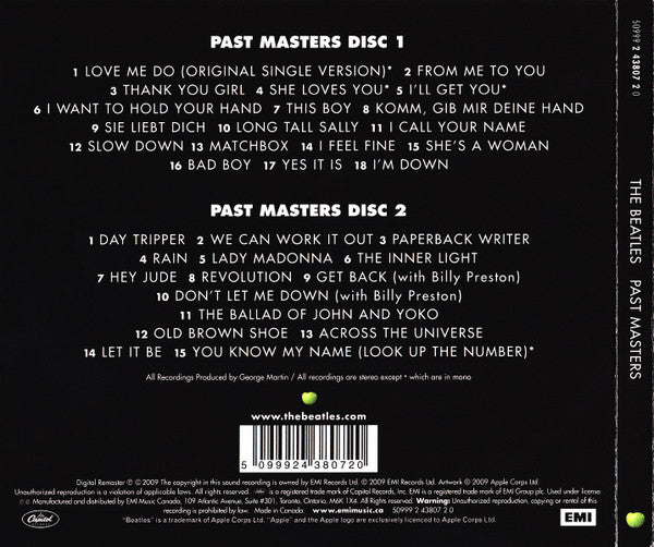 The Beatles : Past Masters (2xCD, Comp, RE, RM)