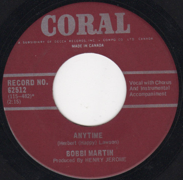 Bobbi Martin : Anytime (7")