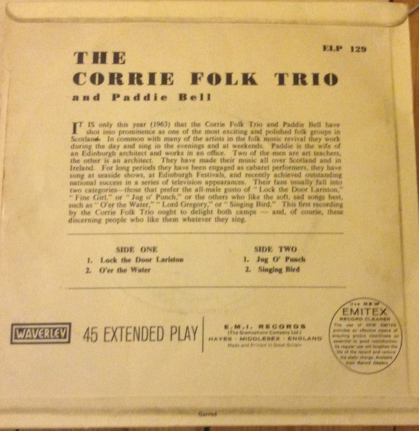 The Corrie Folk Trio And Paddie Bell : Lock The Door Lariston (7", EP, Mono, RE, Bla)