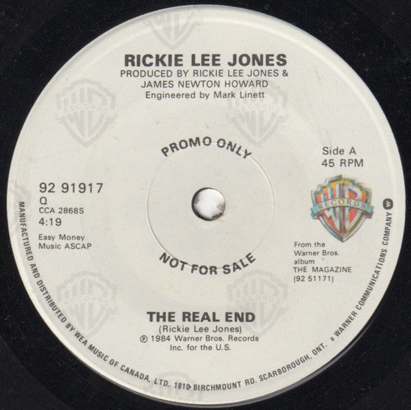 Rickie Lee Jones : The Real End (7", Promo)