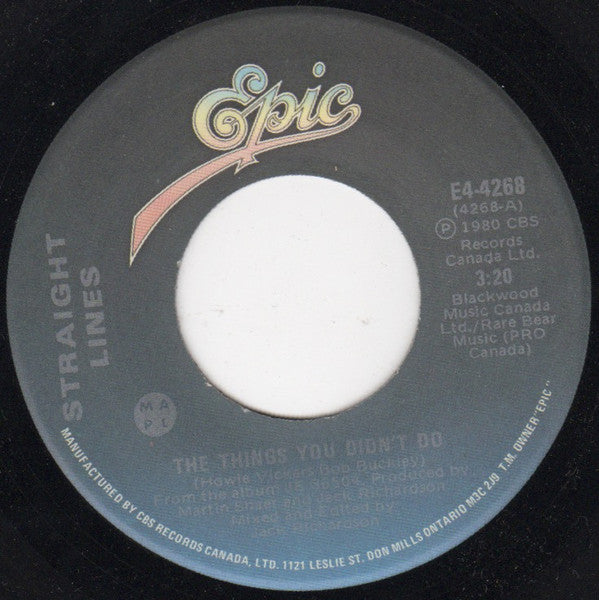 Straight Lines : The Things You Didn't Do (7")