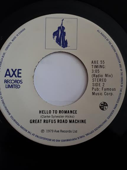 The Great Rufus Road Machine : Hello To Romance (Disco Mix) / Hello To Romance (Radio Mix) (7")