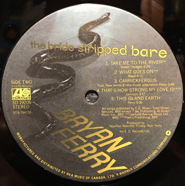 Bryan Ferry : The Bride Stripped Bare (LP, Album, Gat)