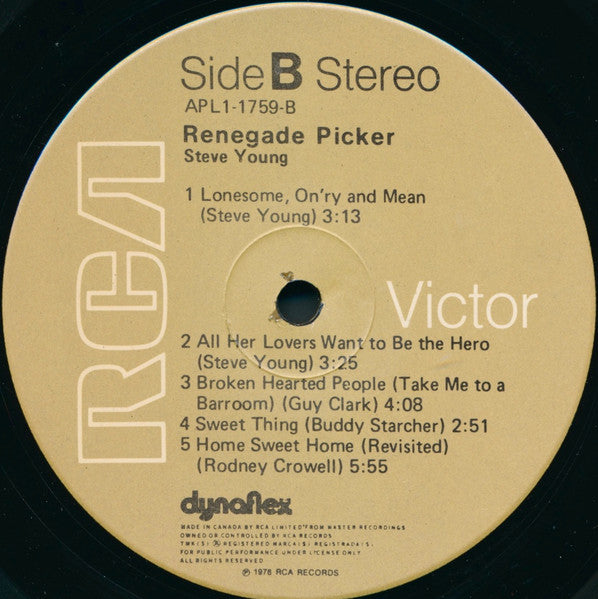 Steve Young (2) : Renegade Picker (LP, Album)