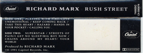 Richard Marx : Rush Street (Cass, Album, Club, Dol)