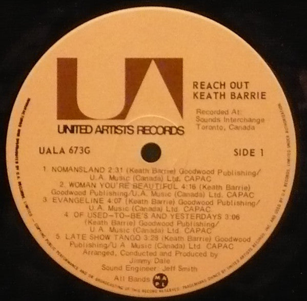 Keath Barrie : Reach Out (LP, Album)