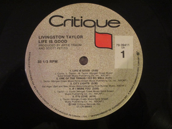 Livingston Taylor : Life Is Good (LP, Album)