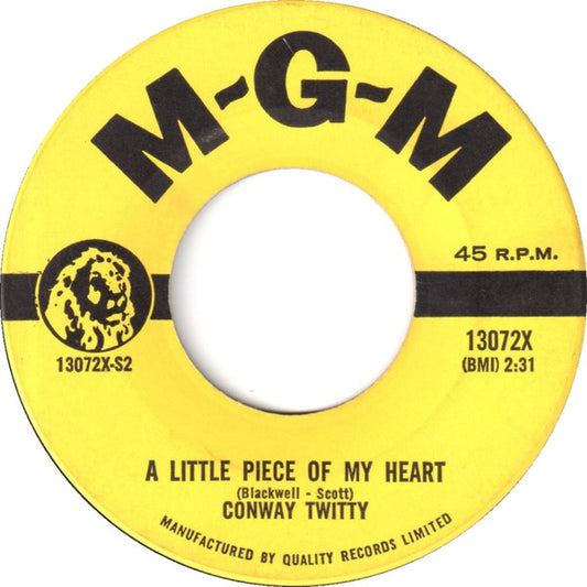 Conway Twitty : Comfy 'N Cozy / A Little Piece Of My Heart (7")