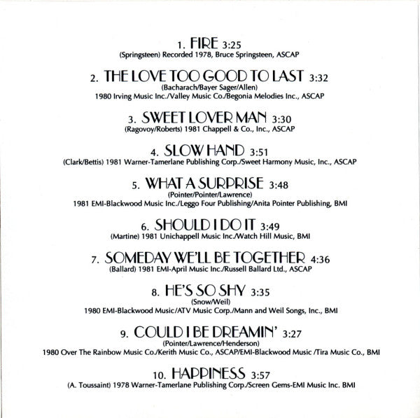 Pointer Sisters : The Best Of The Pointer Sisters 1978-1981 (CD, Comp, RM)