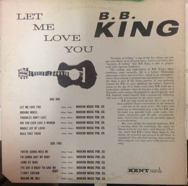 B.B. King : Let Me Love You (LP, RE)