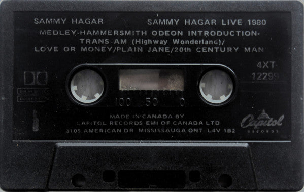 Sammy Hagar : Live 1980 (Cass, Album)