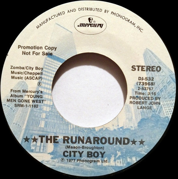 City Boy : The Runaround (7", Mono, Promo)