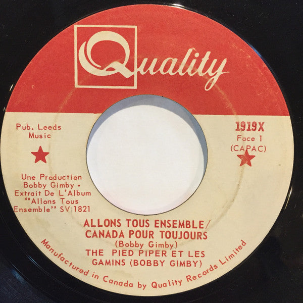 Bobby Gimby : Let's Get Together / Canada Forever = Allons Tous Ensemble / Canada Pour Toujours (7")