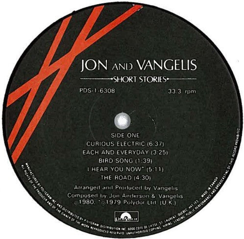 Jon & Vangelis : Short Stories (LP, Album + 12", Single)
