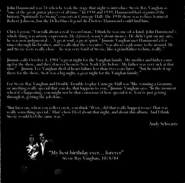 Stevie Ray Vaughan And Double Trouble* : Live At Carnegie Hall (CD, Album)