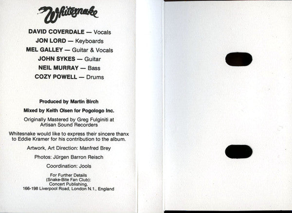 Whitesnake : Slide It In (Cass, Album, RE)