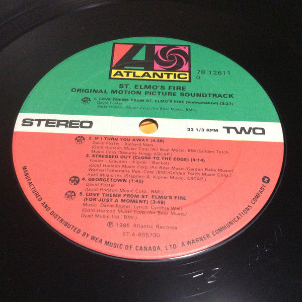 Various : St. Elmo's Fire (Original Motion Picture Soundtrack) (LP, Album)