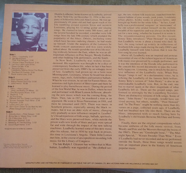 Pete Seeger, Arlo Guthrie, Sonny Terry & Brownie McGhee, Lunenberg Travelers : A Tribute To Leadbelly (2xLP, Album)