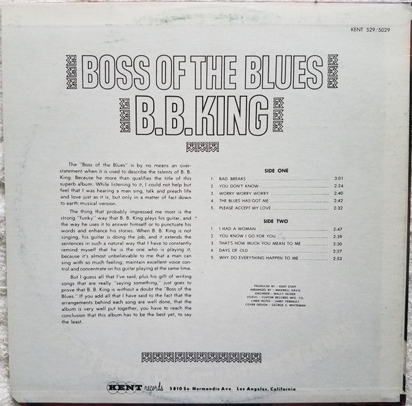 B.B. King : Boss Of The Blues (LP, Comp, RE)