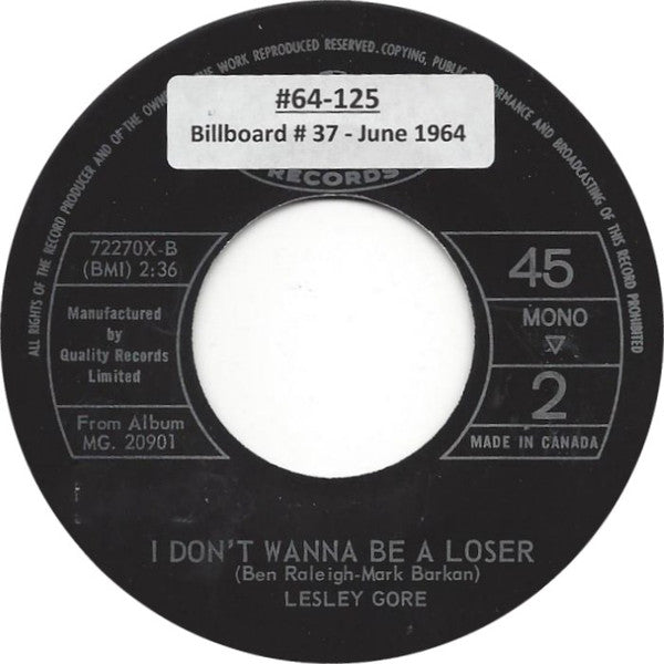 Lesley Gore : It's Gotta Be You (7", Single, Mono)