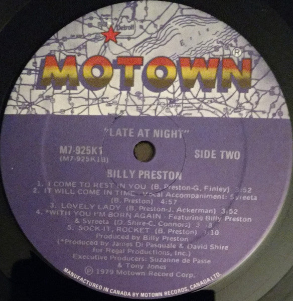 Billy Preston : Late At Night (LP, Album, RE)