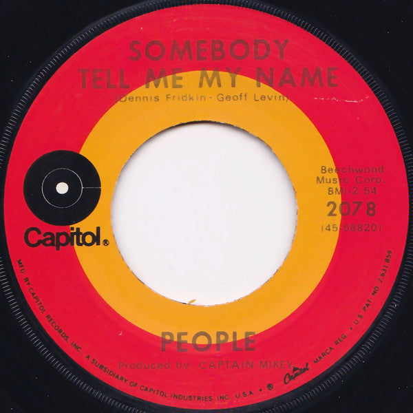 People (4) : I Love You / Somebody Tell Me My Name (7", Single, RP, Jac)
