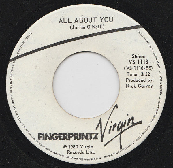 Fingerprintz (2) : Houdini Love (7", Single)