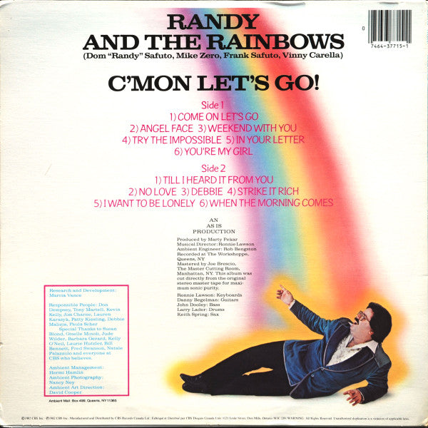 Randy & The Rainbows : C'mon Let's Go! (LP, Album)