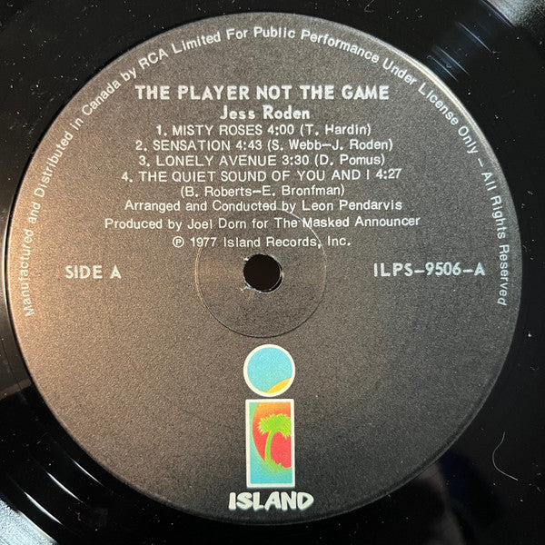 Jess Roden : The Player Not The Game (LP, Album)