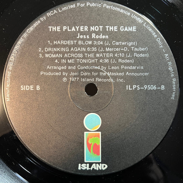 Jess Roden : The Player Not The Game (LP, Album)