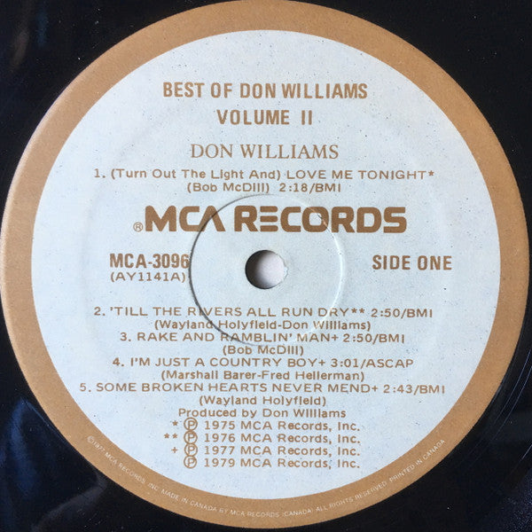 Don Williams (2) : The Best Of Don Williams, Volume II (LP, Comp)