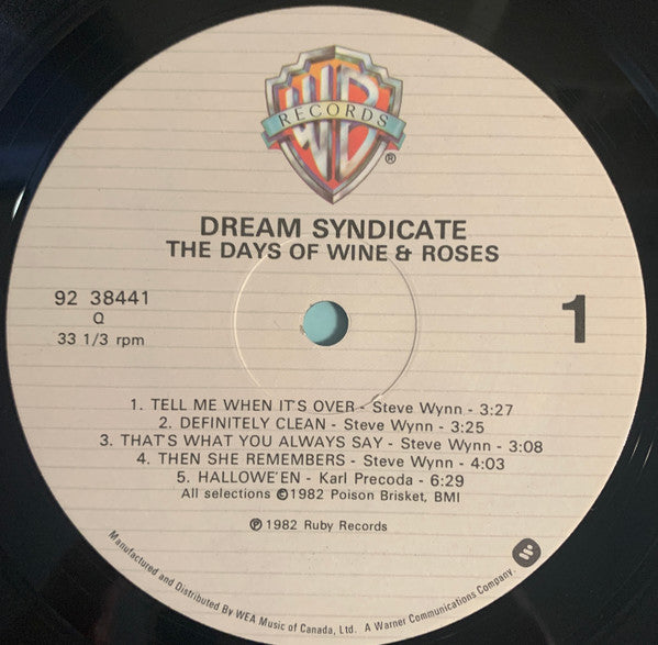 The Dream Syndicate : The Days Of Wine And Roses (LP, Album)